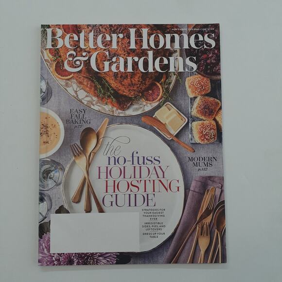 Better Homes & Gardens Magazine November 2019 Holiday Hosting Guide BHG - Picture 1 of 2